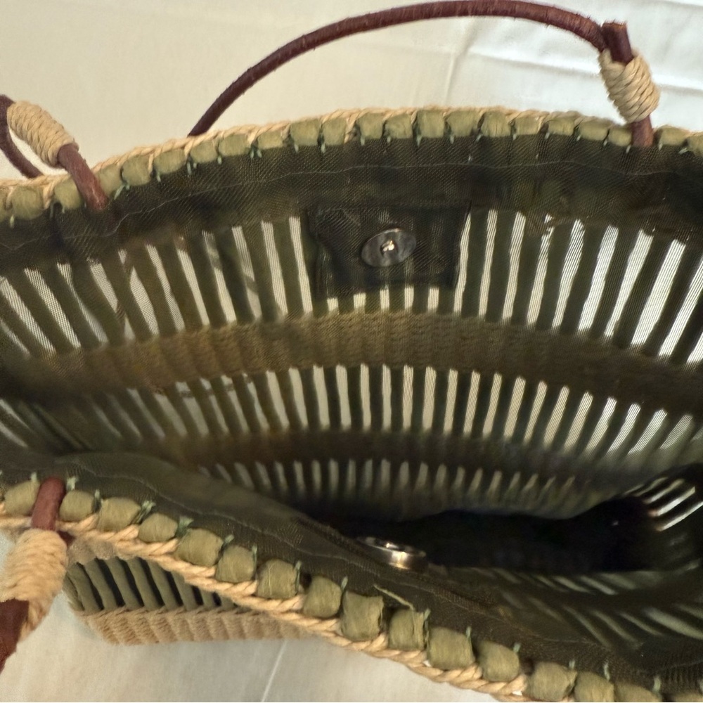 Inge sport Stylish Tan and Green Women's Tote Bag - Picture 7 of 11